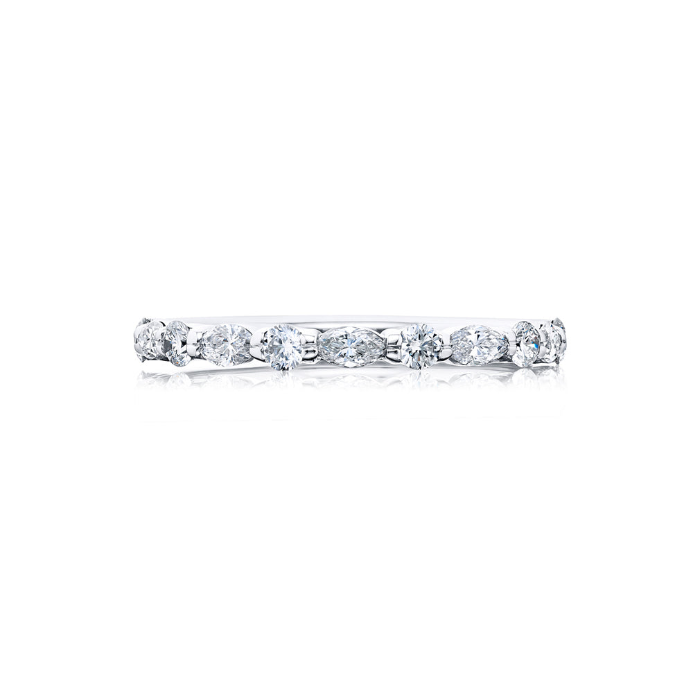 Alternating Marquise &amp; Round Diamond Band, 0.77ctw