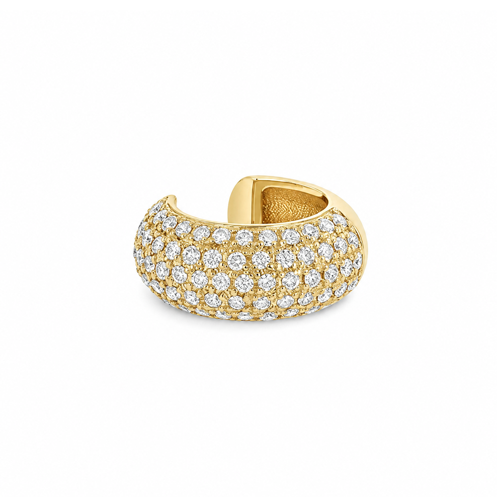 Pave Diamond Ear Cuff, 0.37ctw