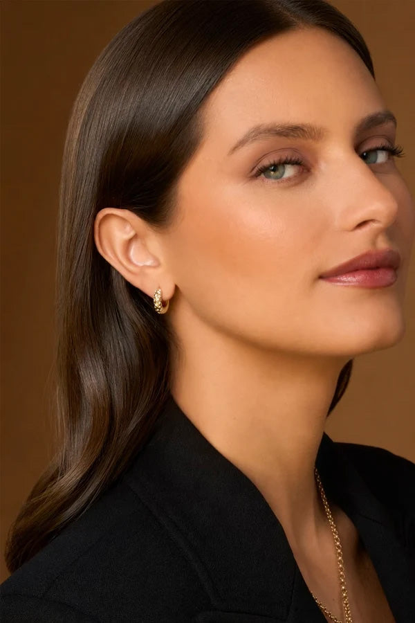 Scattered Diamond Hoop Earrings, 0.48ctw