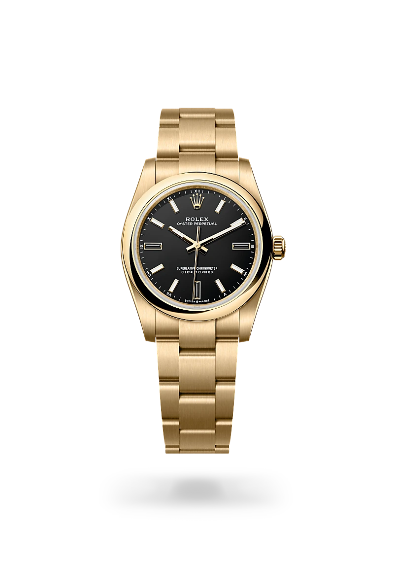Rolex Oyster Perpetual 34 in Oyster, 34 mm, yellow gold