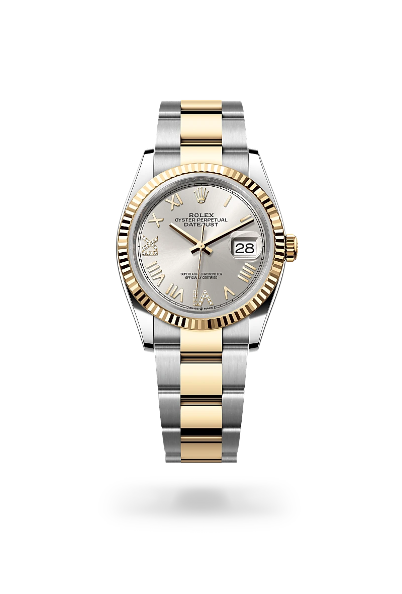 Rolex Datejust 36 in Oyster, 36 mm, Oystersteel and yellow gold