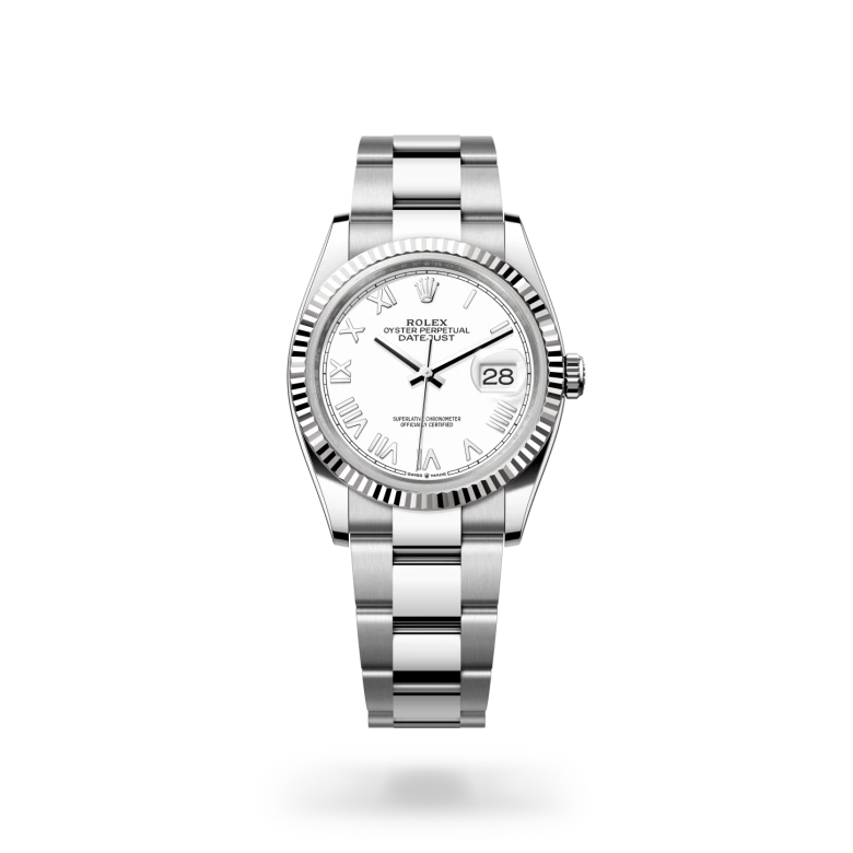 Rolex Datejust 36 in Oyster, 36 mm, Oystersteel and white gold