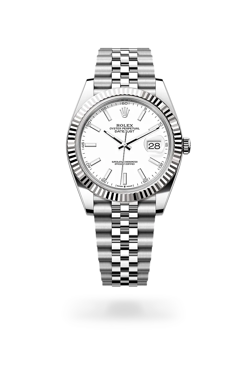 Rolex Datejust 41 in Oyster, 41 mm, Oystersteel and white gold