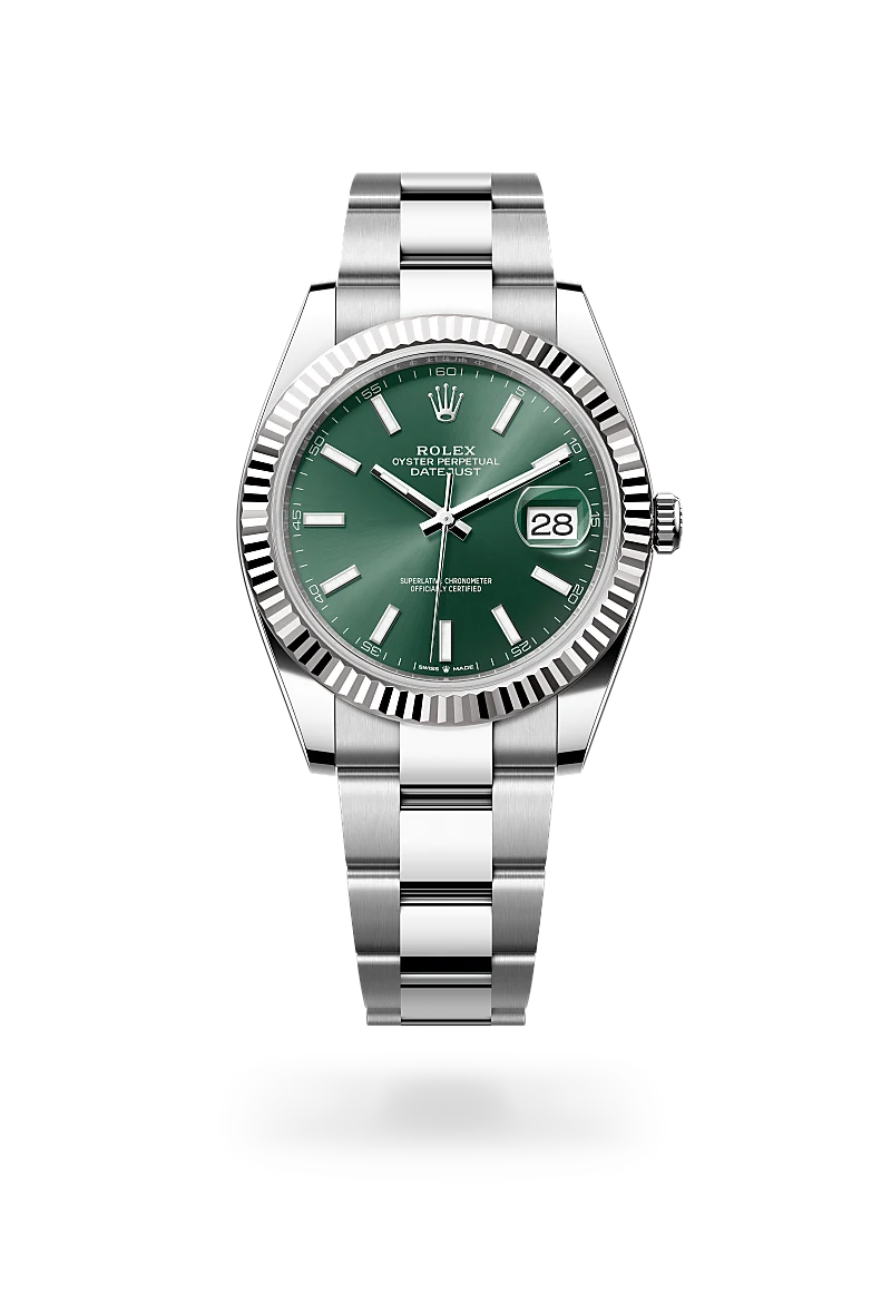 Rolex Datejust 41 in Oyster, 41 mm, Oystersteel and white gold