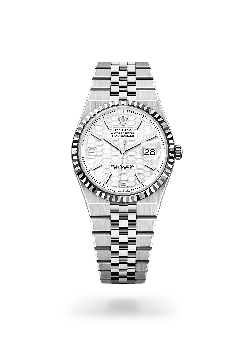 Rolex Land-Dweller 36 in Oyster, 36 mm, Oystersteel and white gold