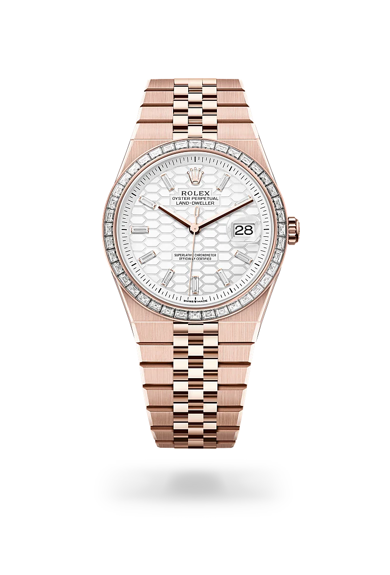 Rolex Land-Dweller 40 in Oyster, 40 mm, Everose gold and diamonds