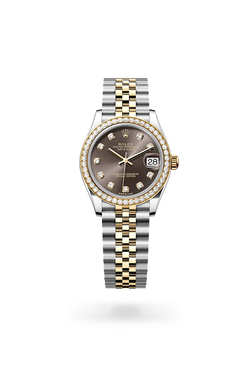 Rolex Datejust 31 in Oyster, 31 mm, Oystersteel, yellow gold and diamonds