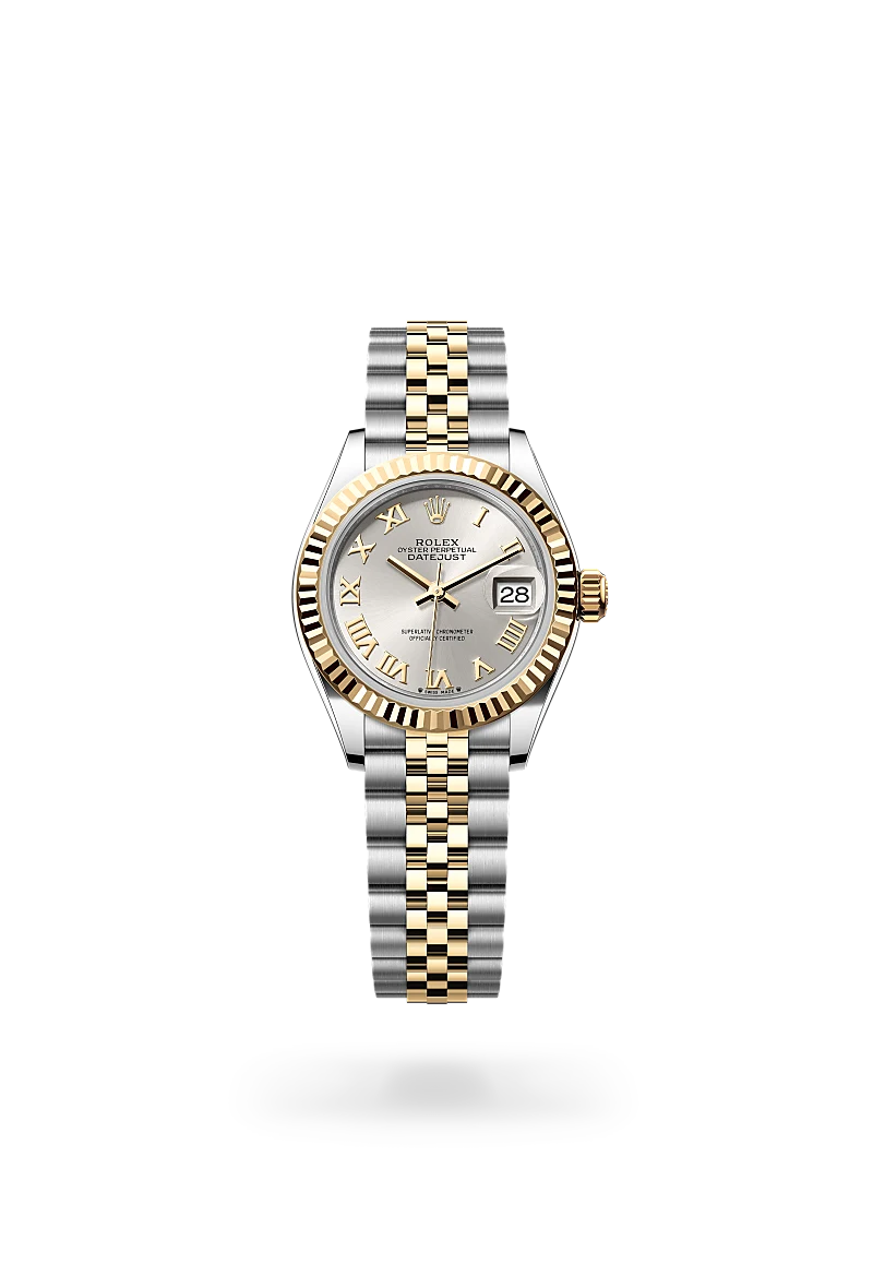 Rolex Lady-Datejust in Oyster, 28 mm, Oystersteel and yellow gold
