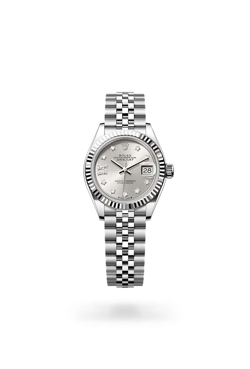 Rolex Lady-Datejust in Oyster, 28 mm, Oystersteel and white gold