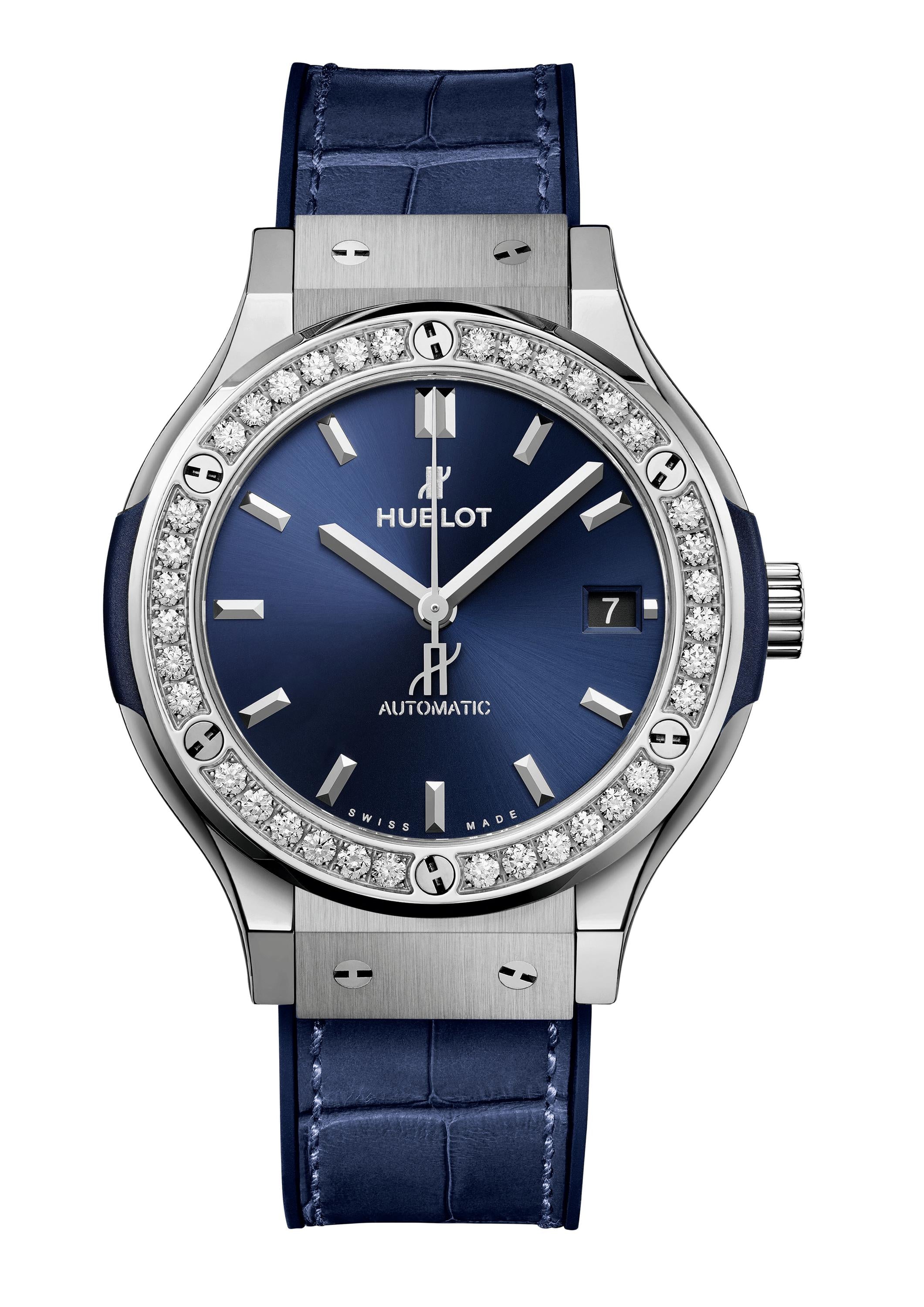 Hublot Ti 38mm Automatic Classic Fusion Watch With Diamonds