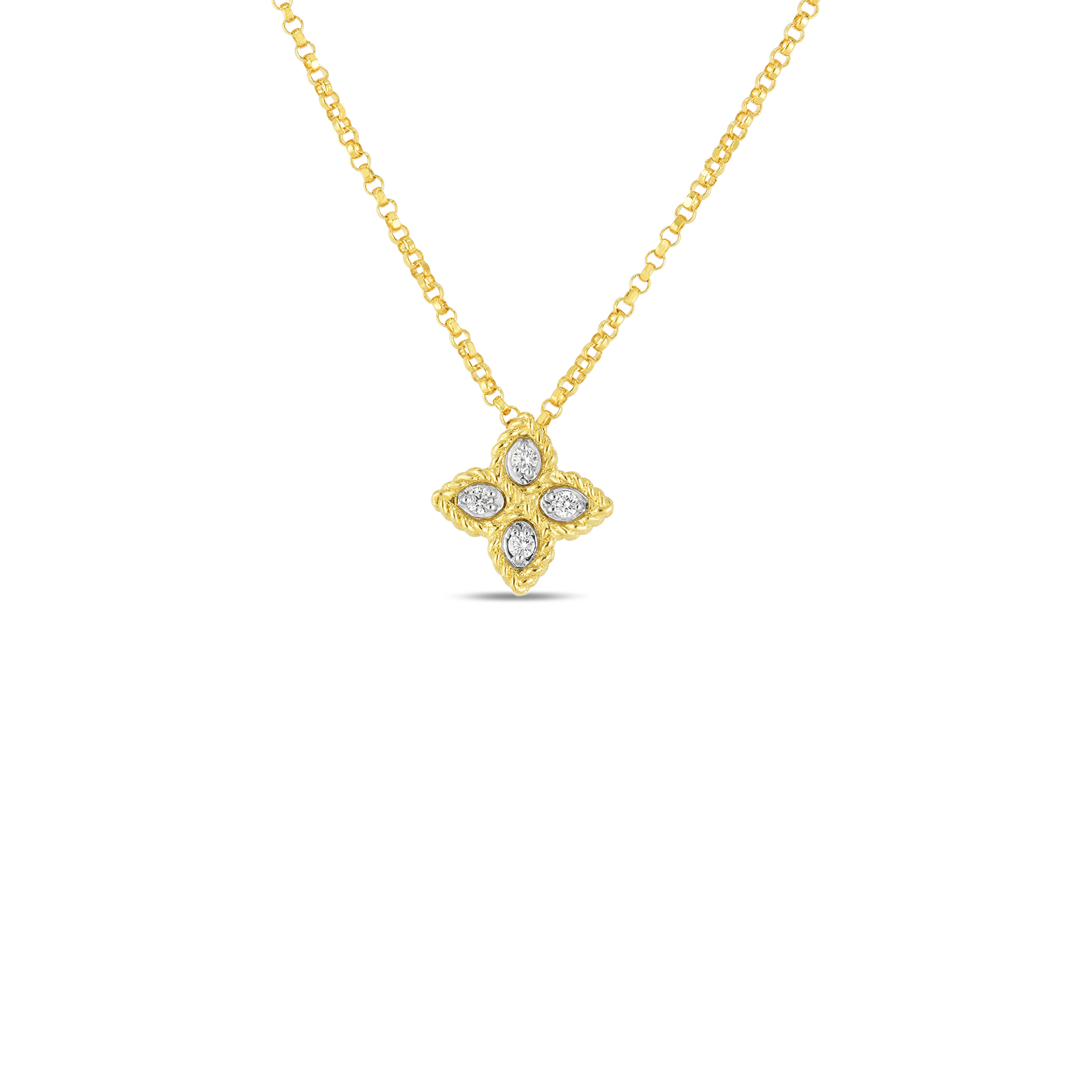 Roberto Coin 18k Yellow Gold Princess Flower Diamond Necklace
