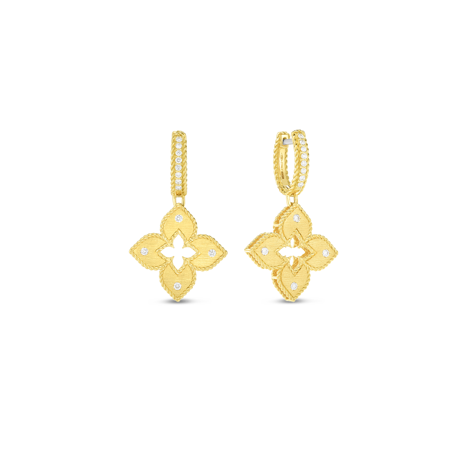 Roberto Coin 18k Yellow Gold Venetian Princess Diamond Earrings