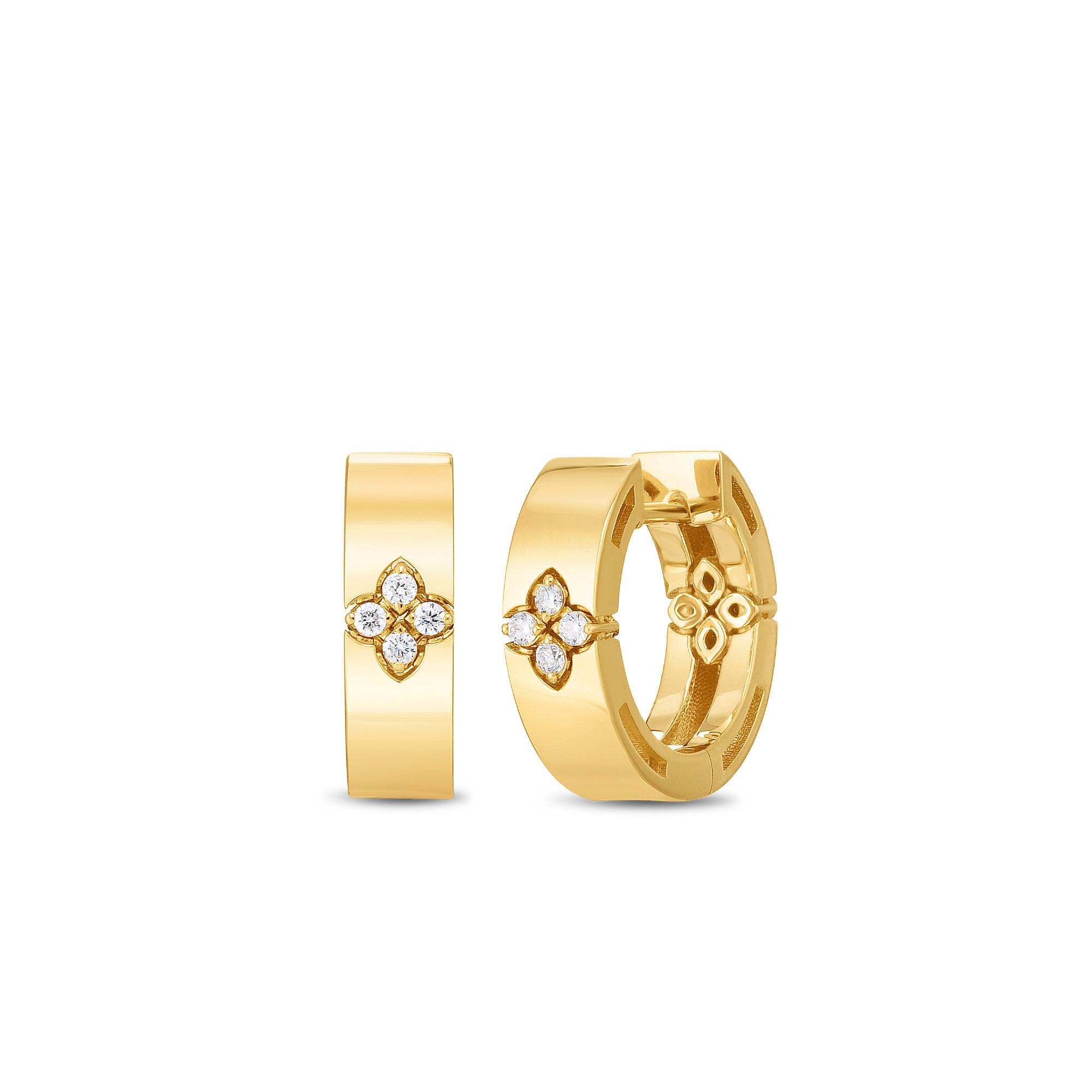 Roberto Coin 18k Yellow Gold Love In Verona Diamond Earrings