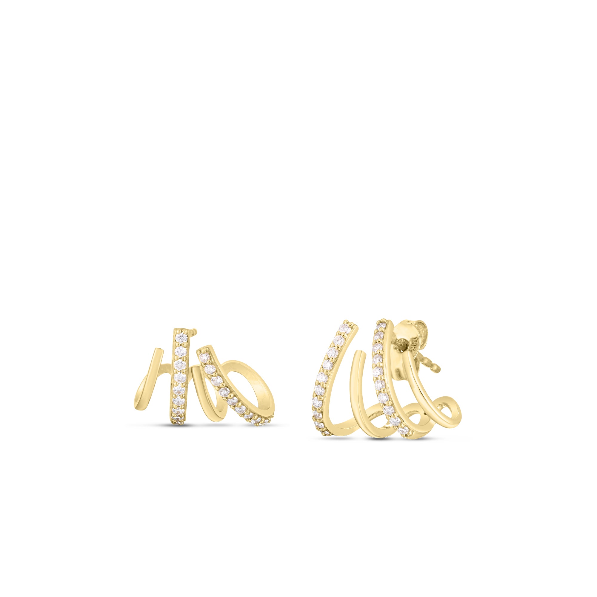 Roberto Coin 18k Yellow Gold Designer Gold Diamond Earrings
