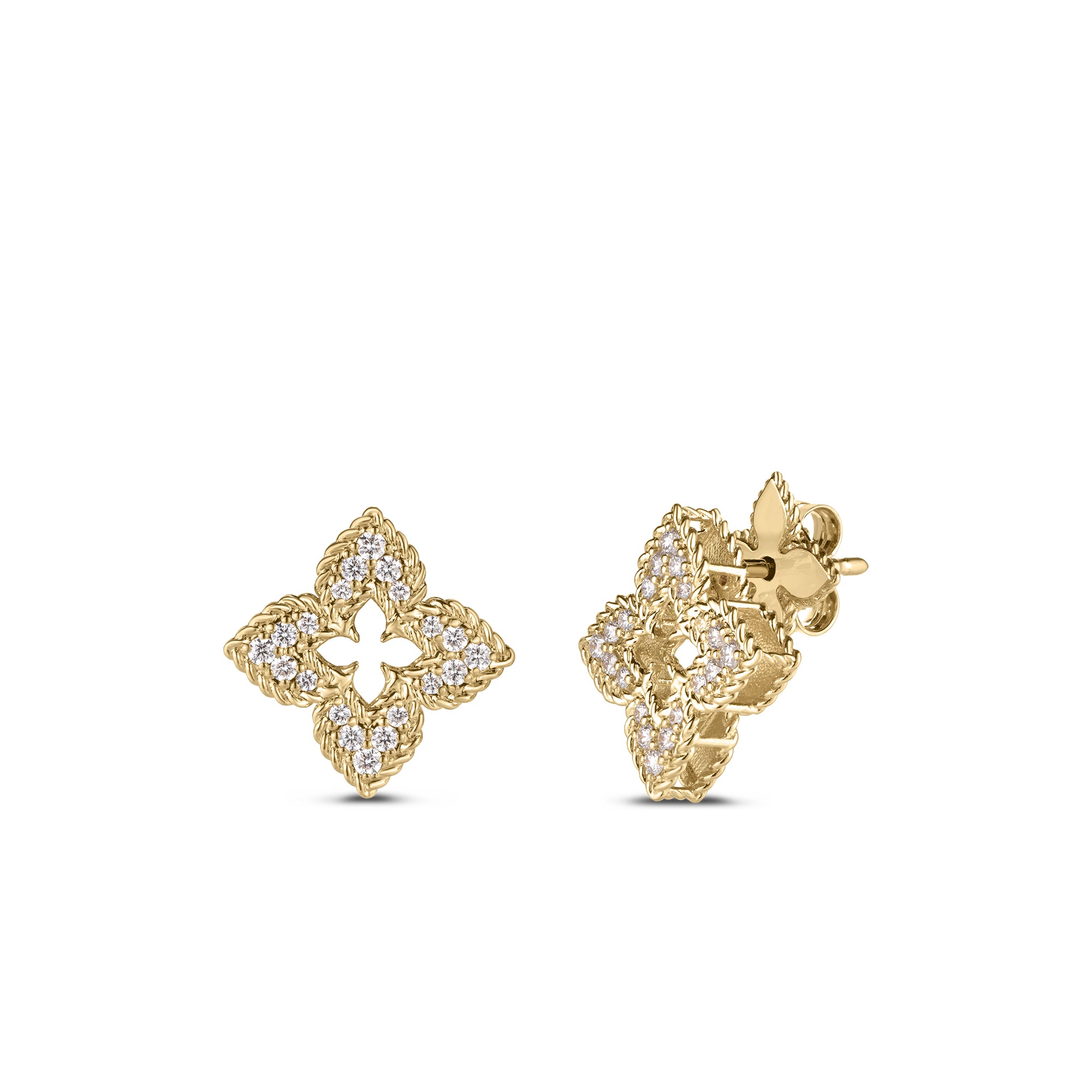 Roberto Coin 18k Yellow Gold Venetian Princess Diamond Earrings